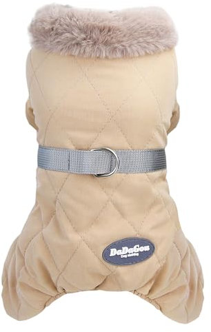 Izefia Hundemanteljacke Winddichter Kalter Wettermantel 4-Beine Warmer Hund Jumpsuit Winter Dicke Kleidung Schneesicherer Mantel Baumwolle Hundemantel für Kleine Hund Mittlere Hundekatze