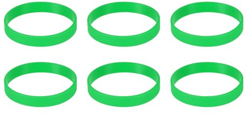 sourcing map Lot de 6 bracelets de 1,27 cm pour club de sport, jeux de groupe, cadeaux de fête, accessoires de sport, couleur unie, vert