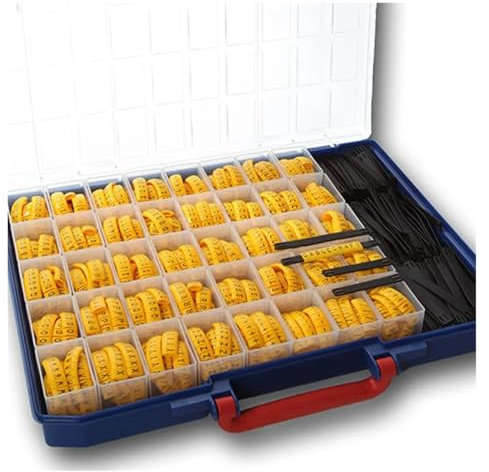 FENGXCUI 330PCS black on yellow Route Marker Kit K-Type Cable marker tags cable number markers for cables to A to Z numbers 0 to 9(1100pcs)