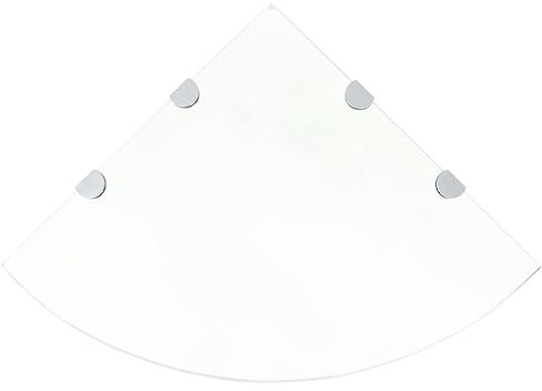 Myheimly Eckregal mit Halterungen Glasboden Glasplatte Glas Transparent,45 x 45 cm