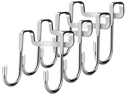 WOURRD 4pcs Acciaio Inox Gancio Doppio Gancio A S Gancio Asciugamano Gancio Comodo Per Armadi E Cassetti Bagno Gancio