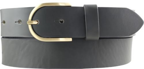 BELTINGER Damen-Gürtel aus Vollrindleder 3,5 cm | Jeans- und Chino-Gürtel 35mm Mit Runder, Goldener Schließe