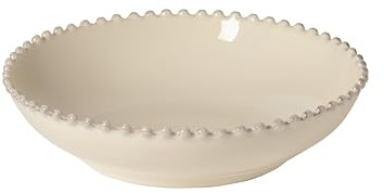 Costa Nova Ceramic Stoneware 9'' Soup/pasta bowl - Pearl Collection Cream| Microwave & Dishwasher Safe Dinnerware | Food Safe Glazing | Restaurant Quality Dinnerware