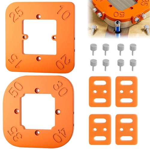 innislink 2 Stück Eckradius Frässchablone, R10-R25/R30-R50 Frässchablonen Ecken,4 in 1 Radius Schnellvorrichtung für Holzbearbeitung,für runde Ecken für die Holzbearbeitung Universelles Werkzeug DIY