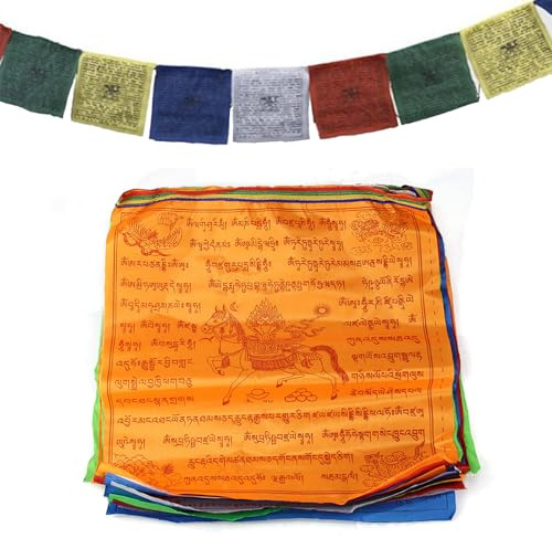 Gebetsfahne,Tibetische Flaggen,Tibet Buddhist Prayer Flagge,Tibetische Buddhistische Gebetsfahnen,Tibetische Gebetsfahnen,Für Buddhistische Altäre,Meditationsräume, Außendekoration,20 Seiten,9 Meter