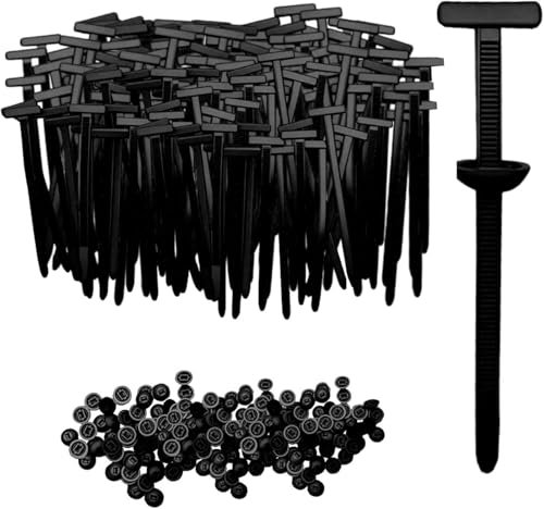 100 PCS Nylon Universal Cable Tie Buckle Set, 2025 New Heavy-Duty Self-Locking Zip Ties Holder with Pin & Button Design, UV-Resistant Black Cable Tie for Car Repair