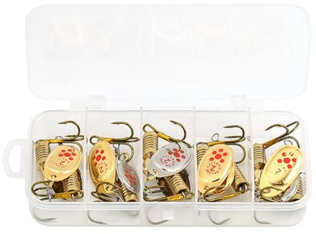 Cuiller Speciale Peche A La Truite,Cuillères De Pêche en Eau Salée,12,5 X 6,1 X 2,5 Cm Poisson Persique, Brochet Saumon Bass Fishing Tackle, Homme Bébé Femme, Rame