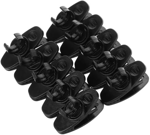 HOOWIFFY 10pcs Black Lapel Microphone Clips with Rotatable Abs Clip, Compatible with 8mm Microphones, Secure Grip Tie-clips for Lavalier Mic, for Shirt and Collar Use