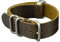 Infantry Uhrenarmband für Herren, echtes Leder, 20 mm / 22 mm, braun/schwarz, Slip-Thru-Uhrenarmband mit 5 Edelstahlringen, Ersatzarmband im Militärstil, Braun-silberne Ringe, 20 mm, Militärisch