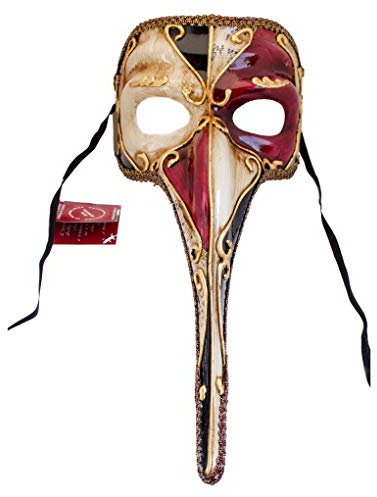 Handgefertigte venezianische Maske Lange Nase Ballmaske Karnival Fasching Herren (N08)