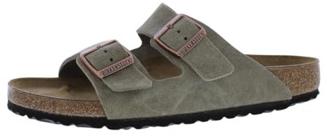 BIRKENSTOCK Arizona Leder-Sandalen unisex, Braun (Braungrau - Taupe Suede), 6-6.5 Narrow