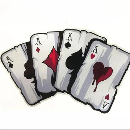 EROSPA® Aufkleber KFZ Auto Motorrad - Poker ASSE - Kartenspiel - Car-Sticker (Schwarz)