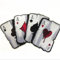 EROSPA® Aufkleber KFZ Auto Motorrad - Poker ASSE - Kartenspiel - Car-Sticker (Schwarz)