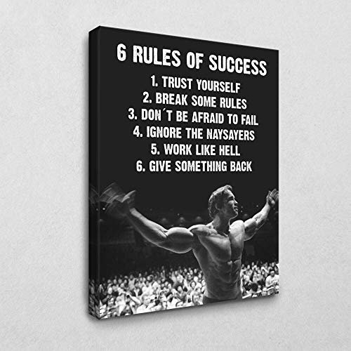 BE100 Motivation-Leinwandbild - Arnolds 6 Rules of Success (40x30 cm)