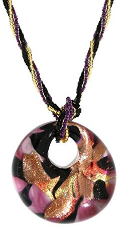 Venetiaurum - Collana Multifilo per Donna Con Pendente In Vetro Originale Di Murano E Argento 925 - Gioiello Made In Italy Certificato