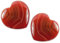 Edelstein Carneol Herz, 4 cm, 2 Stück, Edelsteinherz Steinherz Karneol rot