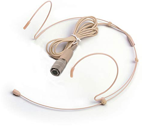 Sujeetec Microphone Headset Discreet Headworn Earset Over Ear Mic for Audio-Technica Wireless System Bodypack Transmitter, Ideal for Lectures, Live Performance, Theater, Podcasts – Beige