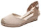 rismart Mujer Alpargatas Tacon Sandalias Medio Cuña Tiras Mezclilla Zapatos Verano SN02714(Almendra,39 EU)