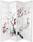 Fine Asianliving Japanischer Paravent Raumteiler Trennwand B180xH180cm 4 Paneele Weiß - Kirschblüten