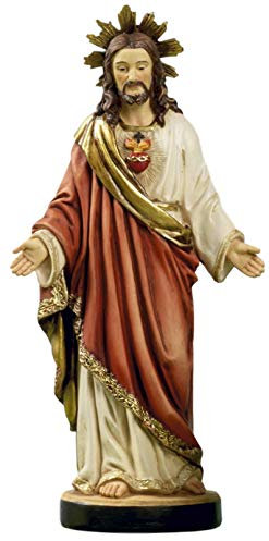 Jesus mit Herz 31 cm Religion Kirche Figur Skulptur aus Poly Neu
