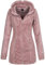 Sublevel Damen Teddyfleece-Jacke Mantel LSL-357 mit Kapuze Light Greyish Rose S