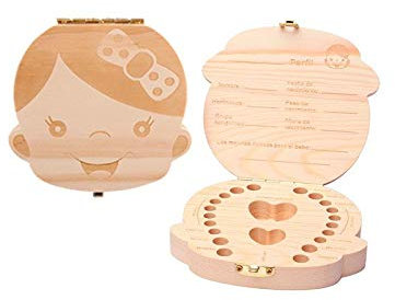Vasara Cajita de Madera para Guardar Dientes de Leche Niña