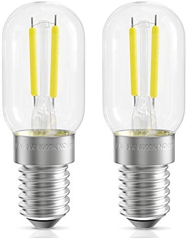 QNINE Fridge Light Bulbs, 2W Equivalent to 15W, 200lm, Cool White 6000K, E14 LED Light Bulb for Freezer/Microwave/Cooker Hood, Non dimmable, 2 Pack