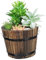 Holibanna Large Round Wooden Garden Planters Whiskey Pots Rustic Garden Home Holder 12x9x10cm
