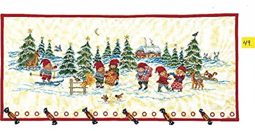 Eva Rosenstand Wandbehang Kreuzstich Set Adventskalender, Elfen im Schnee Zählmuster
