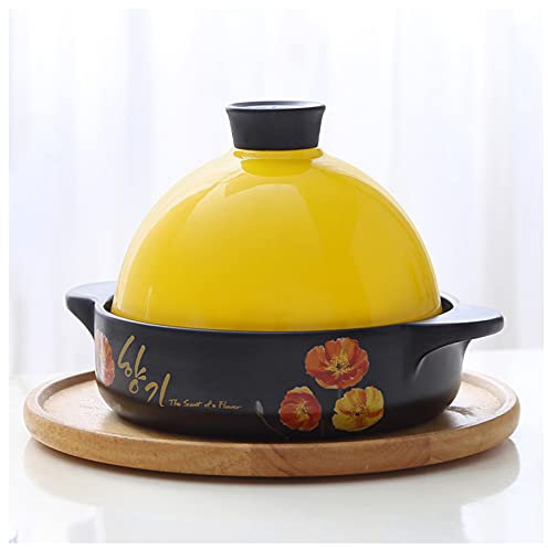 AIZYR Moroccan Tagine Clay Pot - Slow Cooker for Cooking Healthy Food, Cooking Tagine Pot with Ceramic Lid for Home Kitchen & Housewarming Gifts