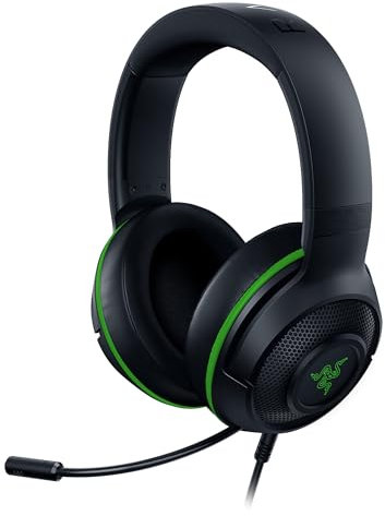 Razer Kraken X per Console, Cuffie da gioco cablate per console, Compert, Leggra, Audio Posizionale Precisco e Pulito, Comodo Controlli Audio, Compatibilità tra Piattaperme, Xbox Green