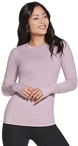 Skechers Damen Flow Long Sleeve Top T-Shirt, Orchid Hush, S