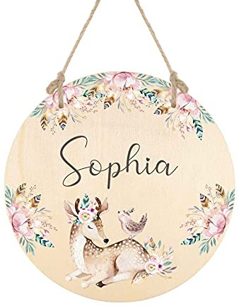 Manufaktur Liebevoll Personalisiertes Namensschild für Mädchen aus Holz - Geschenk für viele Anlässe