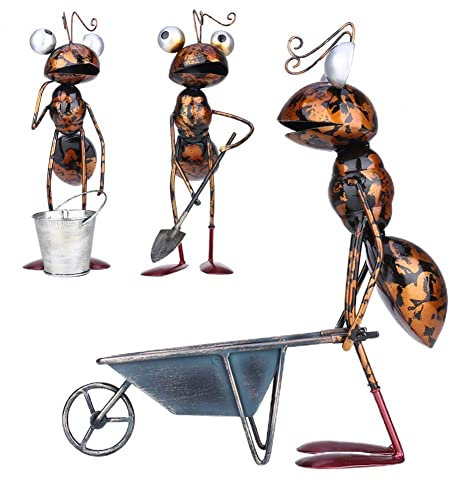 Ameisenform Dekorativ Interessant Exquisite Schmiedeeisen Ameise Garten Statue Langlebig Attraktiv Für Balkon Outdoor Indoor 3pcs