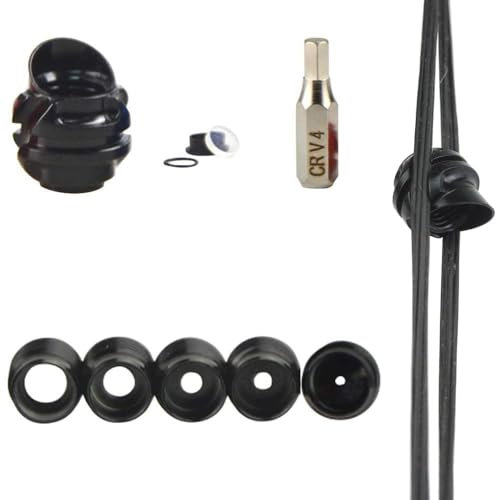 Bogenschießen 37/45 Grad mit Kapuze Peep Clarifier Linse und Blende Kit Aluminiumlegierung Peep Sight Innenkern 8X für Compoundbogen (Schwarz, 45 Grad 6X)