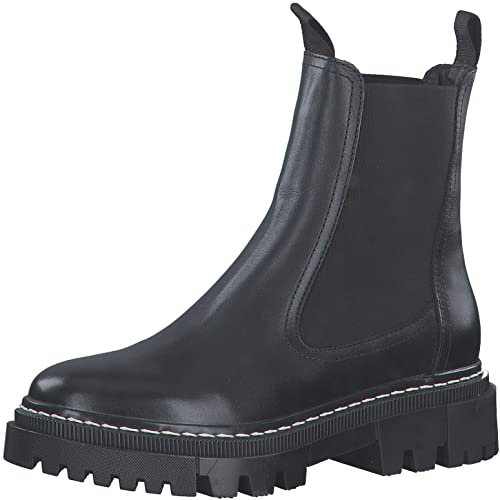 Tamaris Damen Chelsea Boots, Frauen Stiefeletten,Wechselfußbett,Comfort Lining,Kurzstiefel,uebergangsschuhe,uebergangsstiefel,Black,42 EU