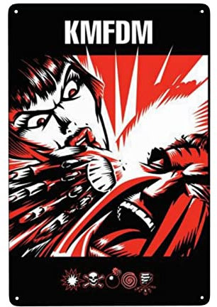 Oudrspo Metal Sign for KMFDM Metallschilder Mann Cave Decor Room Decor Schilder Außenwand Plaques Garage Retro Schilder Bar lustige Schilder Wandkunst Poster