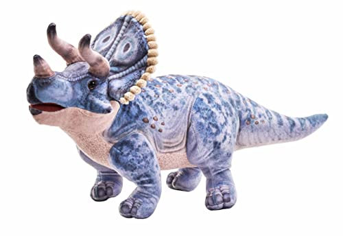 Wild Republic Artist Collection Dino Triceratops, Geschenk für Kinder, 38 cm, Plüschtier, Füllmaterial besteht aus versponnenen recycelten Wasserflaschen