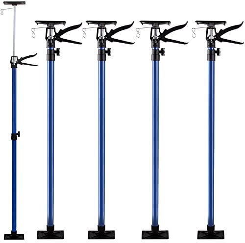 DEUBA® Set of 4 Door Frame Tensioners | Telescopic Props with Pressure Plates & Metal Eyelets - Drywall, Plasterboard Installation Support Height Adjustable