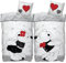 SkyBrands Bärchen Partnerbettwäsche 135x200 4teilig Paar Bettwäsche Partnerbettwäsche Set Pärchen Bettwäsche Liebe Partner Bettwäsche 4teilig Mikrofaser
