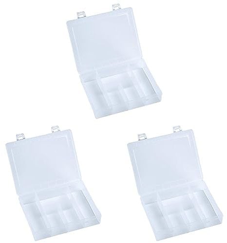 hünersdorff Sortimentskasten PP-Eco Mini mit 5 Fächern | stabile Sortierbox für Schrauben und andere Kleinteile | feste Facheinteilung | 14 x 18 x 4 cm, transparent (Packung mit 3)