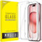 JETech Pellicola Protettiva per iPhone 15 6,1 Pollici, Senza Bolle, Vetro Temperato Film con Strumento di Installazione Facile, Compatibile con Cover, HD Chiaro, Pacco da 2