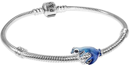 Pandora Damen-Armband Metallisch Blauer Gecko Starterset 15825-20 20 cm