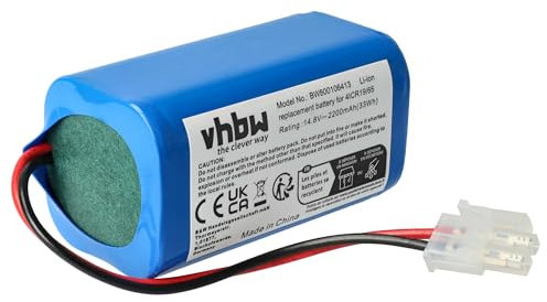 vhbw batteria compatibile con iLife V5, V5s, V3, V5 Pro, A4s Pro, A7, A9, CW-310, CW-320, Eco R3N5, X3 home cleaner (2200mAh, 14,8V, Li-Ion)