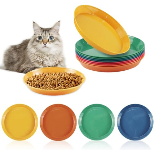 8 Pcs Whisker Fatigue Free Cat Bowls - Shallow Cat Dishes for Food and Water, Suitable for Kittens and Short Legged Cats