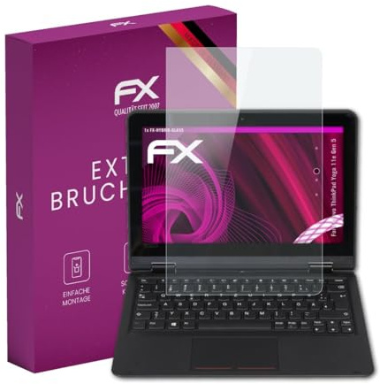 atFoliX Glasfolie kompatibel mit Lenovo ThinkPad Yoga 11e Gen 5 Displayfolie, 9H Hybrid-Glass FX Schutzpanzer Folie