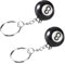 Bohue Lot de 2 petits porte-clés en forme de boule de billard avec 8 boules de billard - Cadeau créatif pour les amateurs de billard, Noir , taille unique