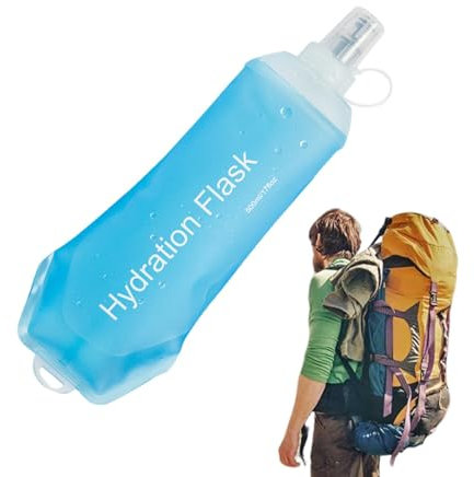 Bouteille d'eau souple pour course à pied, 500 ml, pliable pour sac d'hydratation