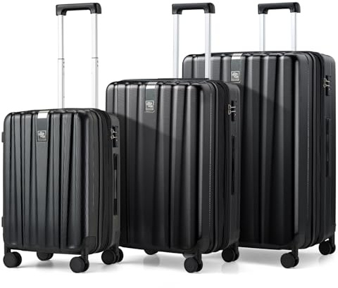 Hanke Handgepäck-Koffer, unter dem Sitz, mit Rollen, 35,6 cm, 40,6 cm, 50,8 cm, 61 cm, 73,7 cm, Spinner, TSA-Gepäck, leicht, Polycarbonat-Hartschale, Rollkoffer, Reisetasche
