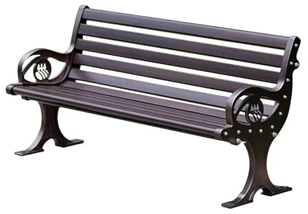 NRNQMTFZ Gartenbank Metall, Parkbank mit Rückenlehne & Armlehne, Ruhebank Retro-Stil für 2-3 Sitzer,Parkbank Wetterfest, Gartenmöbel Bänke für Garten, Park, Balkon